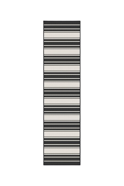 Outdoor Marina Stripe Black Rug