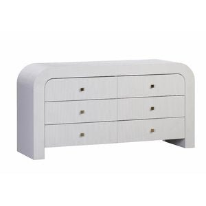 Hump 6 Drawer White Dresser